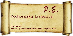 Podhorszky Erneszta névjegykártya